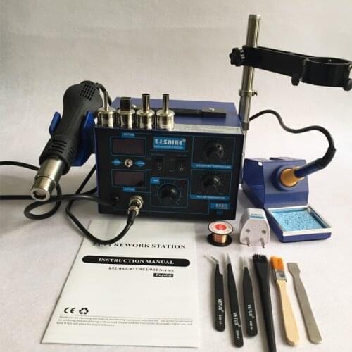 NEW Saike 952D Hot Air Gun + Soldering Iron 2in1 Power 760W BGA rework station welding table ,Many gifts