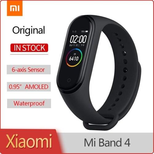 Original Xiaomi Mi Band 4 Fitness Tracker Smart Bracelet 0.95" AMOLED Screen Heart Rate Monitor Bluetooth5.0 Waterproof Miband 4