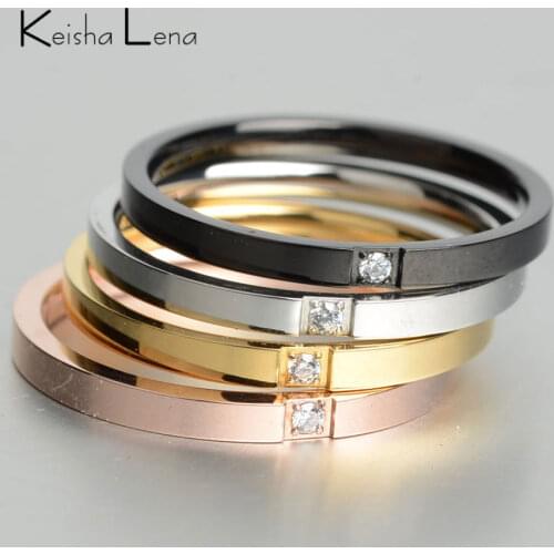 KEISHA LENA Rings With Crystals