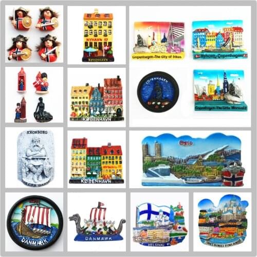 Germany Denmark Barcelona Holland Fridge Magnets Columbus Granada Ibiza Souvenir Refrigerator Magnets Stickers Home Kitch