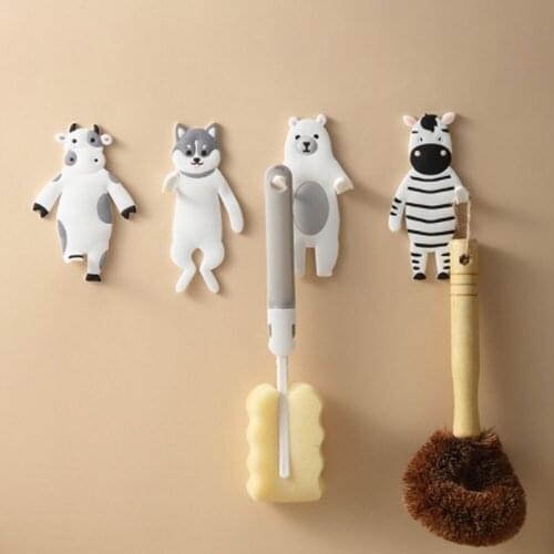 Cute animal Hook Key Wall Crochet Holder Removable Kitchen Hooks Home Decor key holder wall can Washed holder wall hook