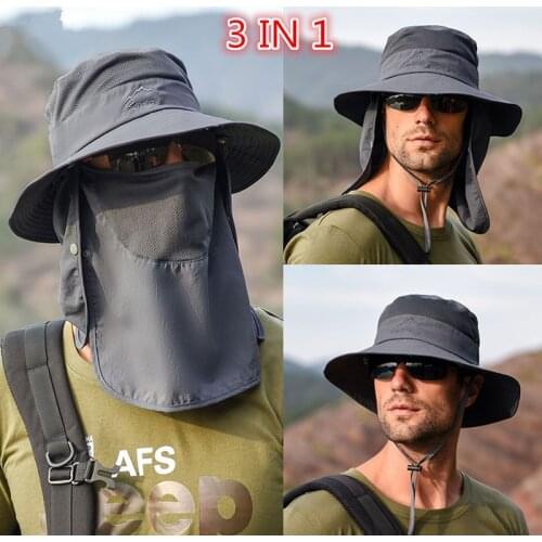 Unisex Sun Hat For Man Sunhat Summer Outdoor Quick-drying Sunscreen Fisherman Hat Fishing Breathable Sun hats Female Face Mask