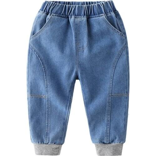 New 2021 Kids Fashion Solid Jeans Long Trousers Pants Boys Classic Sports Denim Pants Baby Jeans Spring Autumn Casual Clothing