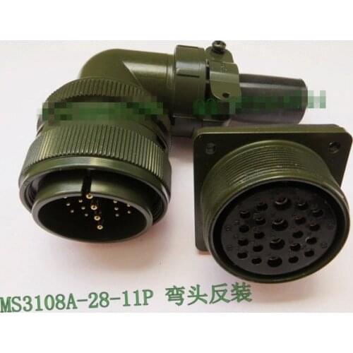 Original new 100% 5015 MS3108A28-11P MS3102A28-11S 22 core American Standard aviationplug bent waterproof connector