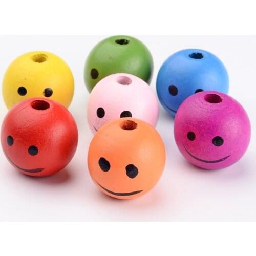 1Box Mixed Color Dyed Wood Printed Beads with Lovely Shape Cat Star Heart Fish for Child DIY Jewelry Bracelet Making Accessories