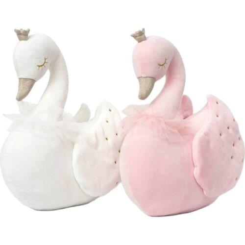 Couple Swan Plush Toy Stuffed Animals Pink Swan Doll toys Lover Express Gift Wedding Gift Party Decor Toy for Couple wedding Toy