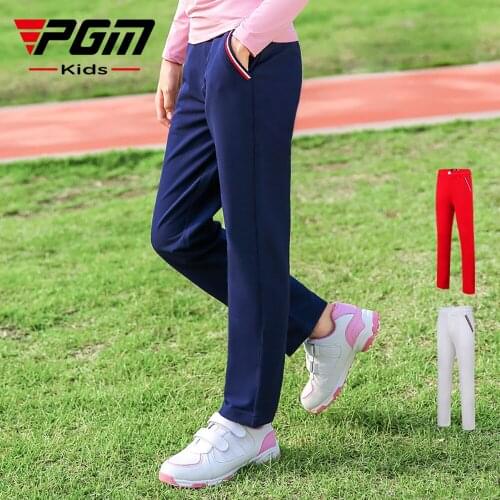 PGM Kids Thick Striped Pocket Golf Pants Golf Sportswear Children Girls Summer Breathable Quick-drying Sports Golf Trousers