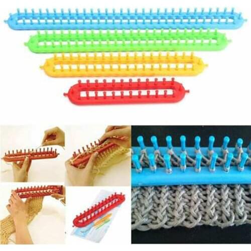 1 Set Rectangle Round DIY Knitting Loom Scarf Sweater Hat Shawl Stitching Knit Handmade Craft Weaving Braiding Tool