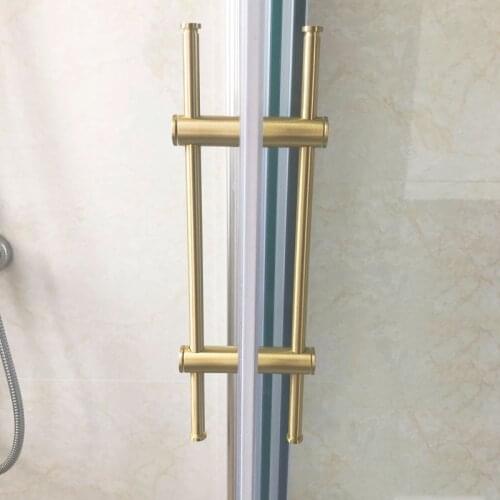 1pair Brass glass door handle Wood door long pulls Adjustable shower knobs/handles Bath towel hanger Bathroom doorknob hardware