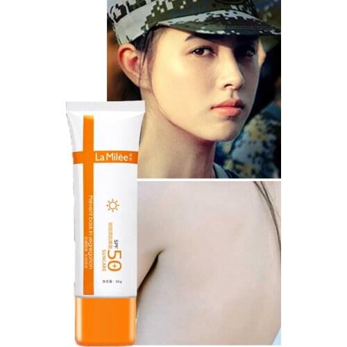 LAMILEE SPF50+ Sunscreen Cream Waterproof Sunblock Foundation Whitening Isolation Moisturizing Oil Control Face Skin Care Cream