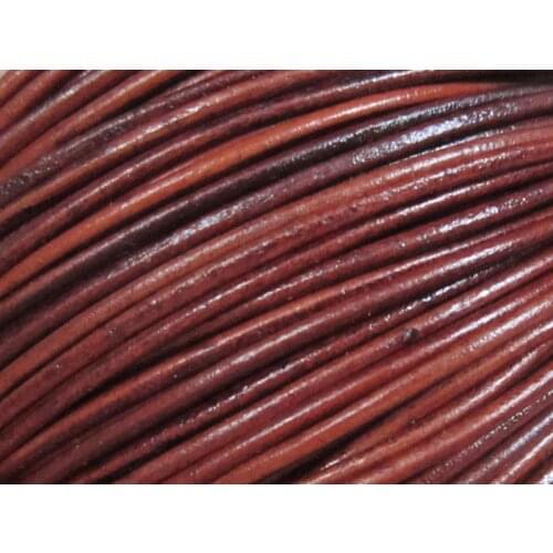 Distressed 3mm leather cord Ancient brown 3mm round leather strips