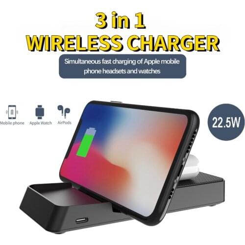 Three-in-one Wireless Charger for Apple Mobile Phone Watch Headset 3 in 1 Wireless Charging Fast Charging 3c Digital