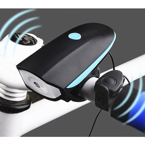 Bicycle Front Light With Electric Loud Horn Multi-function Ultra Bright USB Rechargeable Headlight High-quality Warning Light