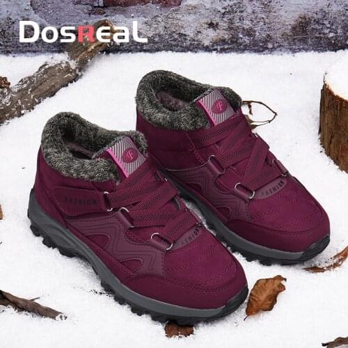Womens Winter Plus Size Warm Cotton Shoes Mother Outdoor Non-Slip Comfortable Lightweight Casual Shoes Height-Increasing Shoes