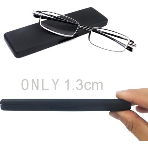 Mens Readers Reading Glasses Prescription Glasses Women Metallic with Case Spring Hinges Frame 2.0