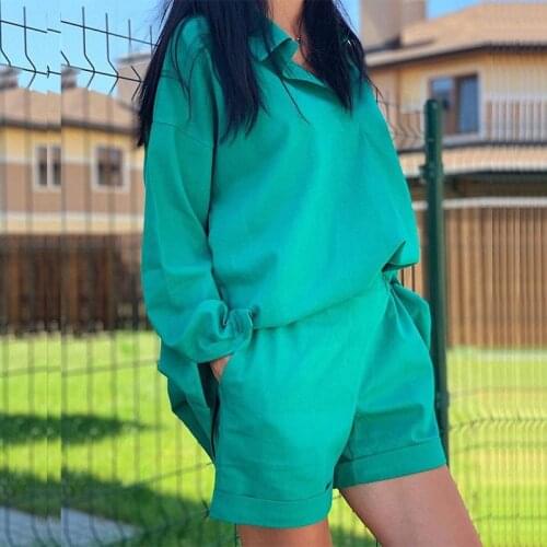 Fashion Print Zip-up Pullover Tops + Pocket Shorts Suit Casual Spring Summer Outfits Elegant Turn-Down Collar Women 2 Piece Sets