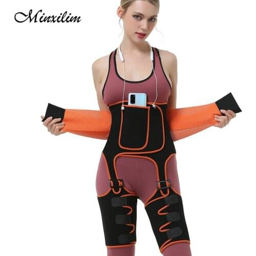 Minxilim Woman Sweat Belt Thigh Waist Trainer Belts For Fitness Butt Lifter Shapewear Flat Belly Sheath Trimmer Body Shaper