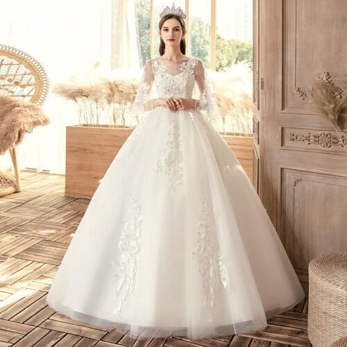 Plue Size Sexy New Wedding Dress 2021 Lace Embroidery Ball Gown Princess Wedding Dresses Vestido De Noiva