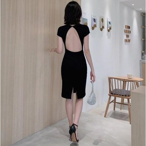 2019 Summer Office Sexy Party Bodycon Kitting Dresses Women Short Sleeve O Neck Elegant Dresses Backless Bandage Dress Vestidos