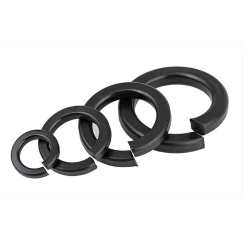 100pcs M2 M2.5 M3 M4 M5 M6 M8 Black Carbon Steel Spring Washer Split Locking Washers