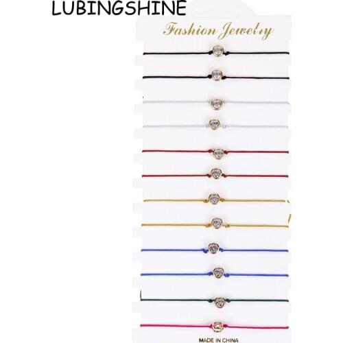 12pcs/Sets Crystal Friendship Bracelets&Bangles for Women Adjustable Simple Charms Wristband Wedding Braided Anklet Jewelry