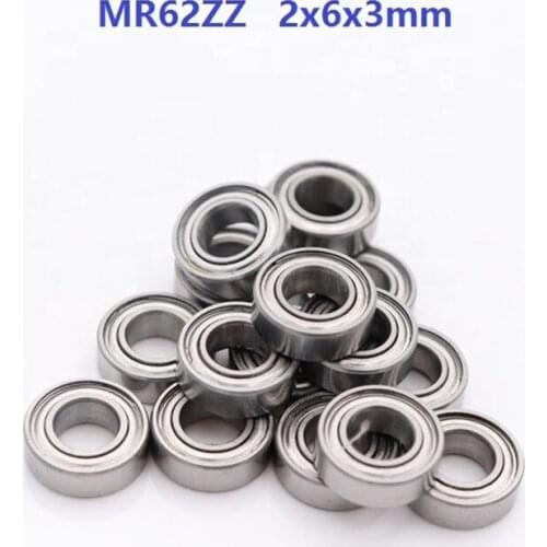50pcs/100pcs/500pcs MR62ZZ MR62 ZZ MR62Z 2x6x3mm Miniature deep groove ball bearing double shielded 2*6*3mm