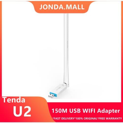 Tenda U2 Adapter N150 High Gain Wireless USB Adapte USB network Card 150Mbps,Plug-and-Play, 6dBi external Antenna