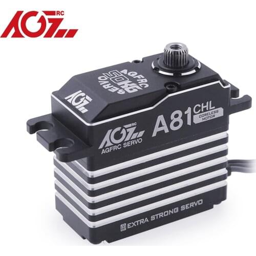 AGFRC A81CHL Heat Sink Case 50KG 0.168Sec Steel Gears 180° HV Coreless Standard Digital Servo For 1/8 RC Crawler Aircraft Robot