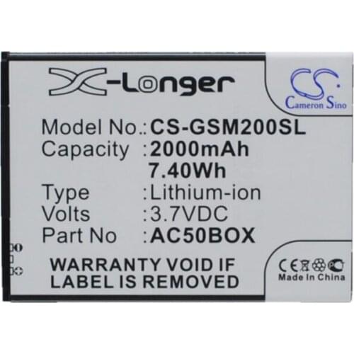 Cameron Sino 2000mAh battery for ARCHOS 50 Neon 50 Neon 4G 50 Platinium 50b Oxygen 50B Sauerstoff AC500BNE AC50BOX