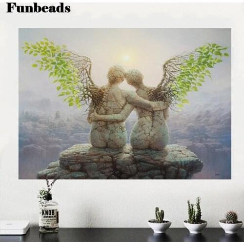 5D DIY Diamond Painting Abstract angel lovers tree sunrise cross stitch diamond embroidery full square drill diamond gift FF3824