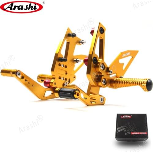 Arashi 1 Set Adjustable Footrest For TRIUMPH Speed Triple 1050 2011-2014 Motorcycle CNC Rider Rearset Foot Pegs Rearset 2013
