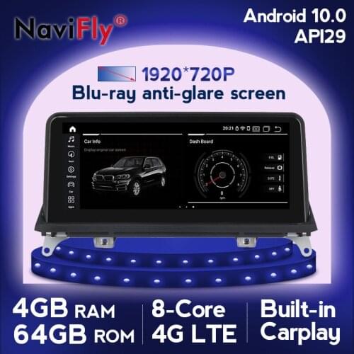NaviFly 10.25" IPS DSP Android 10.0 Car Multimedia Player for BMW X5 E70 X6 E71 2007-2013 CCC CIC 4GB 64GB Octa Core Camera DVR