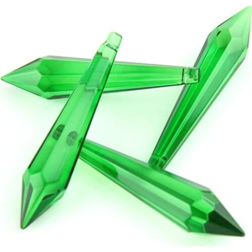Shiny 80mm 25pcs Dark Green Chandelier Glass Crystal Lamp Prisms Parts Hang Pendants For Candelabra,Ceiling Lights,Wedding Decor