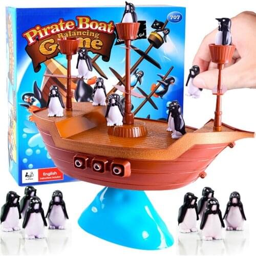 Childrens Interactive Pirate Boat Penguin Balance Board Desktop Game Cartoon Early Educational Toy Sets For Baby Kid Funny Gift