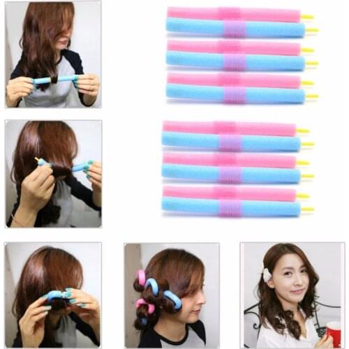 New 12PCS Soft Hair Curler Roller Curl Hair Bendy Rollers DIY Magic Hair Curlers Tool Styling Rollers Sponge Hair Curling