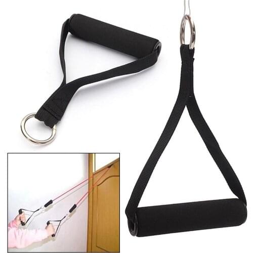 1 Pair Traveling Portable Family Fitness Handle Elastic Tricep Rope Handle Handgrip Resistance Bands Workout Training Equipment