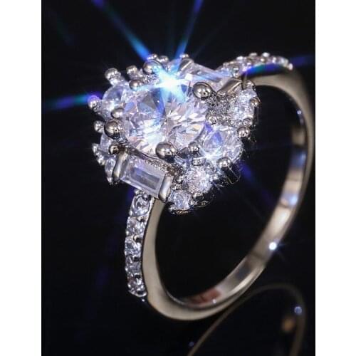 JK Elegant Wedding Anniversary Gift Rings For Women With Micro Paved Classic Middle Finger Rings Fashion Proposal Femme Ring