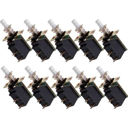 10 Pcs/Set AC 250V 2A/8A Latching SPST Push Button Power 2Pin Switch SW-3 Switches L15