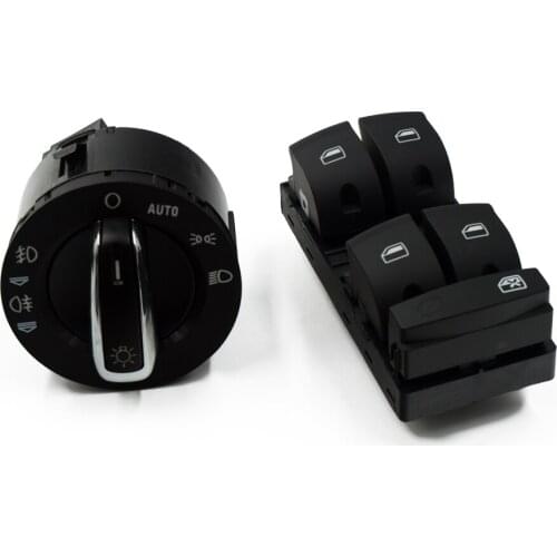 100% New Window Headlight Control Button Switch For AUDI A6 S6 C6 RS6 Allroad QUATTRO A3 Q7 2005-2014 # 4F0 959 851 4F1 941 431E