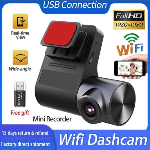 2021New USB Hidden Car DVR Video Recorder 1080P WIFI Connect Dash Cam Loop Recording G-Sensor 170° Wide Angle Registrar Dashcam