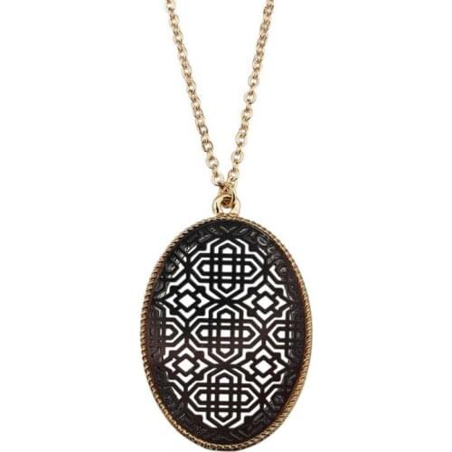 Fashion Winter Long Oval Pendant Sweater Chain Necklace for Women Jewelry 8 Colors Option