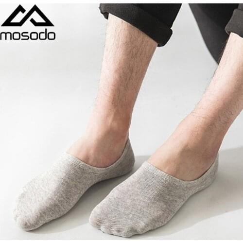 Mosodo 5pcs Summer Men Business Socks Invisible Cotton Boat Socks Thin Versatile Sweat Absorbing Low Top Sports Socks