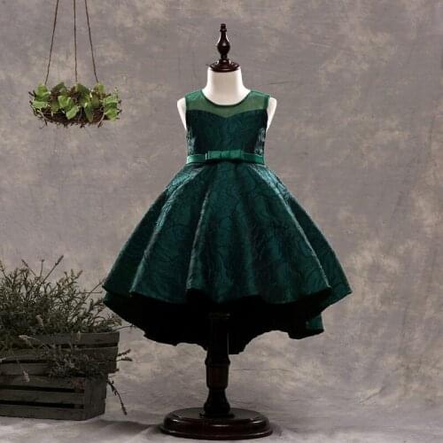 2019 NEW ! flower Jacquard dress for girls / Party dress with bow