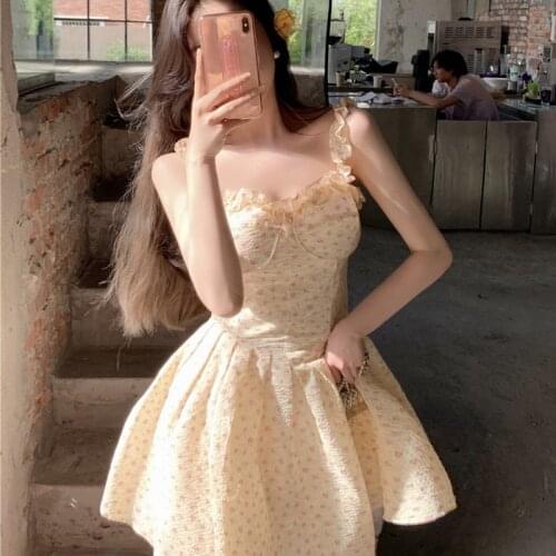 Floral Summer Dress Sleeveless Strap Women Vestido De Mujer Robes Longue Jurk Manga Fleurie TideKorean Fashion Femme Sundresses