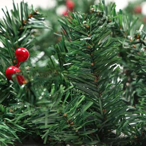 Christmas Artificial Garland Wreath Strip Pine with Light Decor For Xmas Tree Fireplaces Stair Door Garden Yard Hanging Ornament