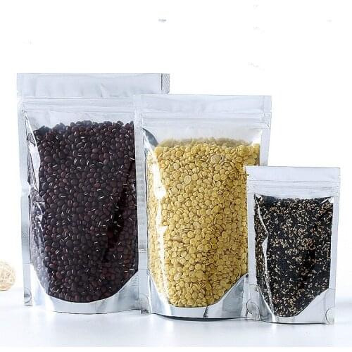 Ferimo 100pcs Yin-yang self-supporting bag self-sealing bag dried fruit scented tea specialty transparent food packaging bag
