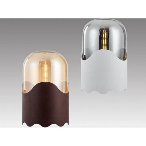 Nordic postmodern personality fashion glass art study of hotel villa living room bedroom berth lamp