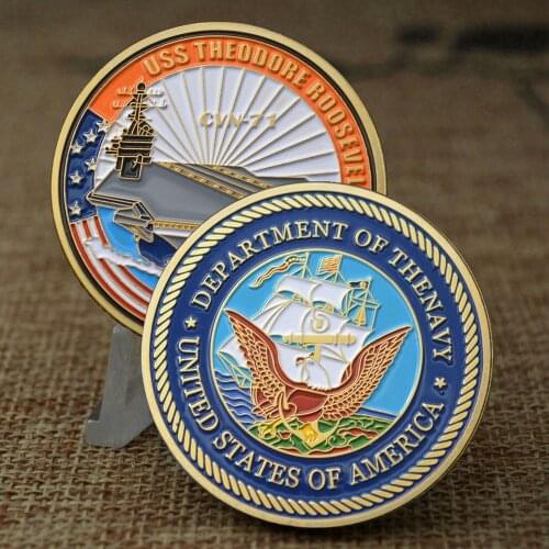 USA Military Department of The Navy Great Seal Of American Gold Plate Challenge Coin Collection For Gifts