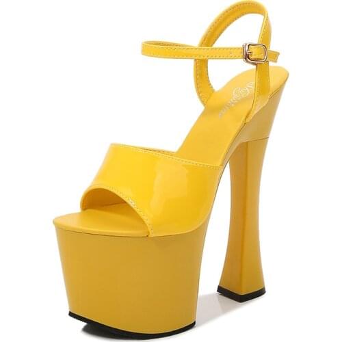 Womens shoes Sexy PU Chunky Heel Platform Sandals High Heels Party Shoes US size 4-10.5 No.10367-29