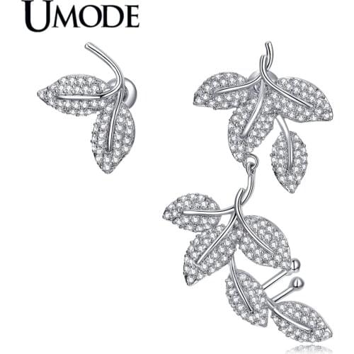 UMODE Brand Brincos Cuff Earrings For Women New CZ Big Crystal Stud Earrings Female Gift Fashion Jewelry Gifts Hot AUE0218